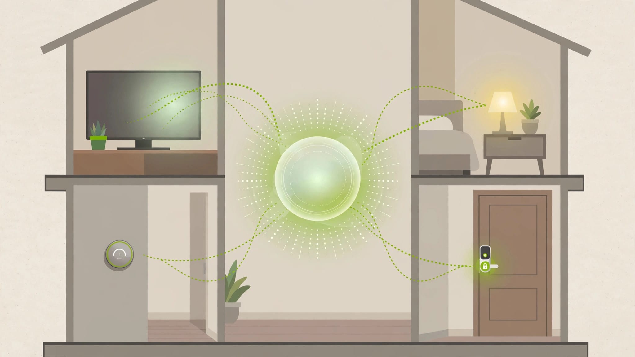 Illustration of Alexa+ controlling smart home devices conversationally