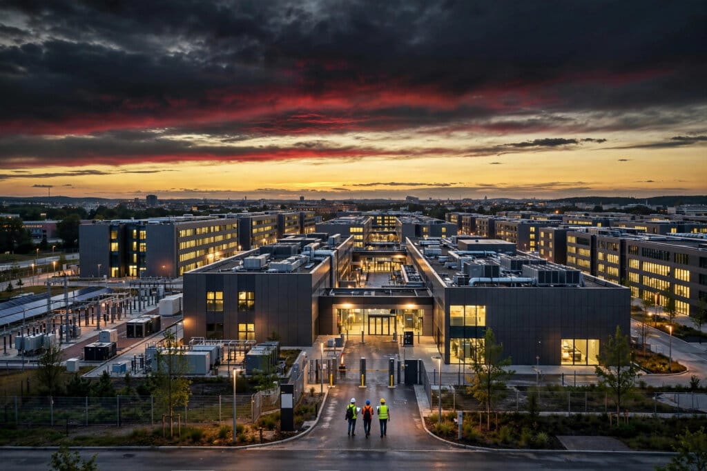 Amazon AWS data centre campus in Frankfurt, for the 16 billion euro Germany investment expanding AI infrastructure
