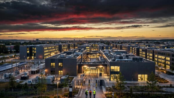 Amazon AWS data centre campus in Frankfurt, for the 16 billion euro Germany investment expanding AI infrastructure