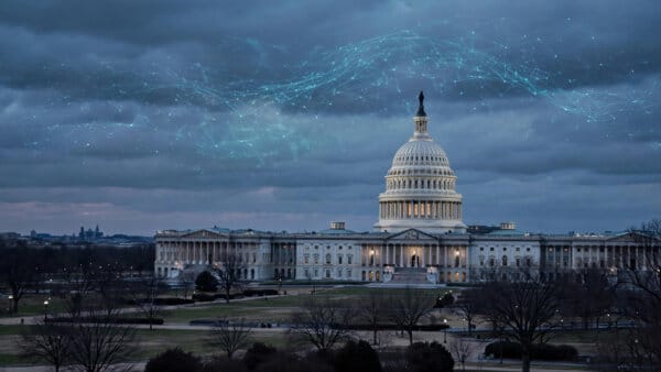 US Capitol at dusk as Anthropic pitches its draft frontier AI safety bill to lawmakers