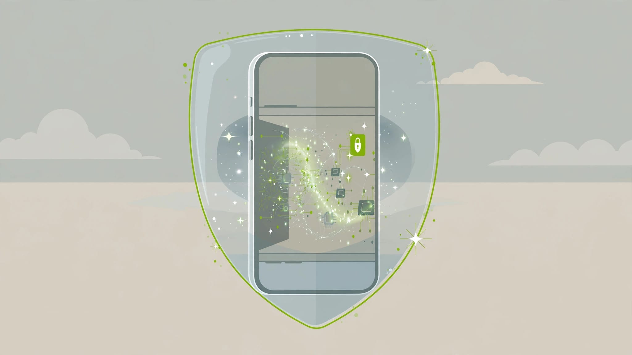 Illustration of Apple Intelligence running privately on Apple devices