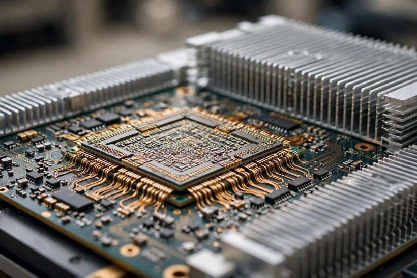 Computer accelerator chip on a circuit board