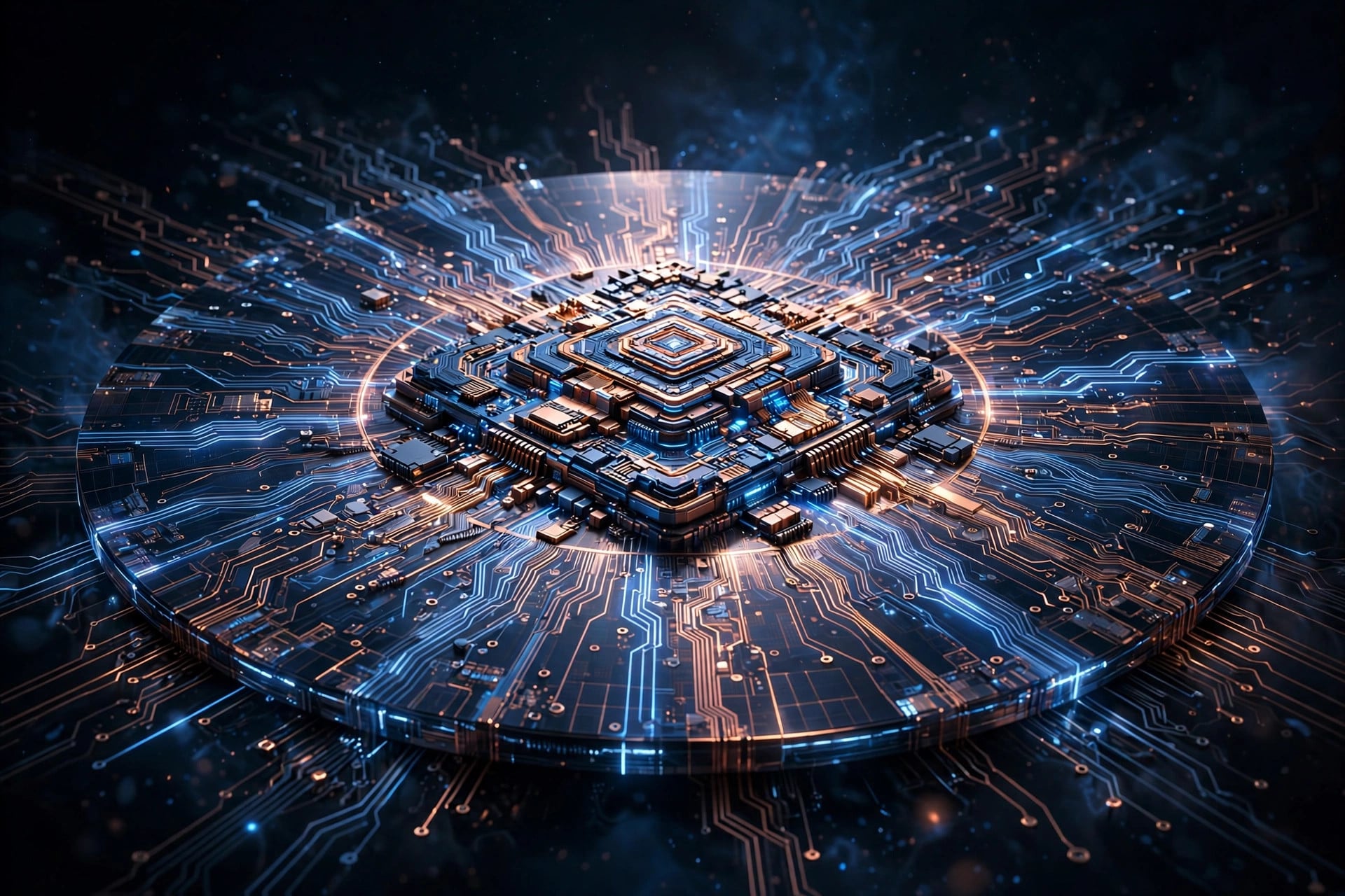 Cambricon AI chip on a semiconductor wafer