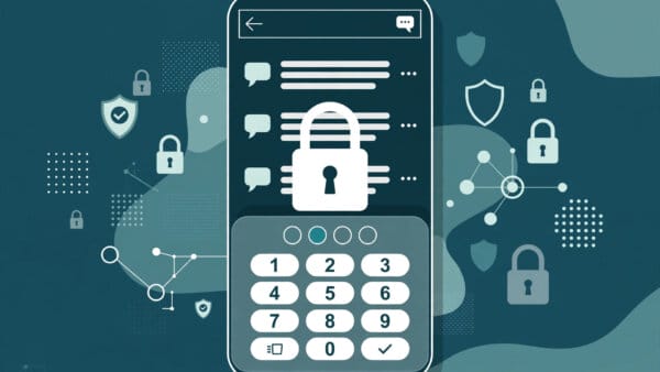 ChatGPT Locked Chats on a smartphone behind a padlock and four-digit PIN keypad