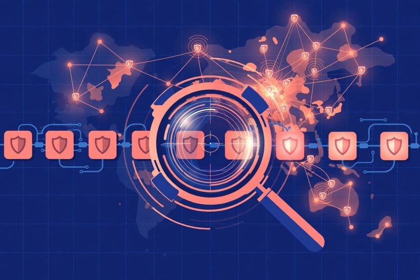 Code commits passing through a scanner lens as Claude Security checks each change for vulnerabilities
