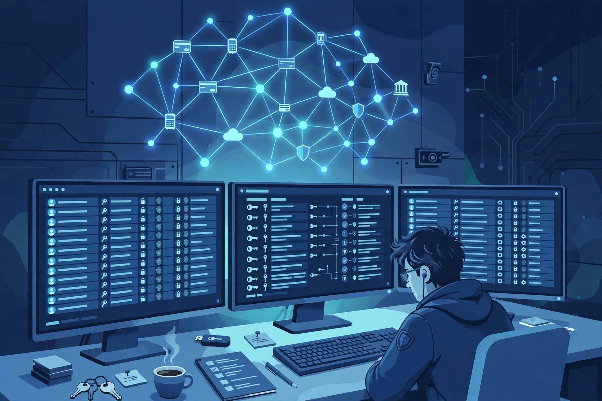 Researcher examining the FinancialSoft stolen-credential database uncovered in the CARLIY0S investigation