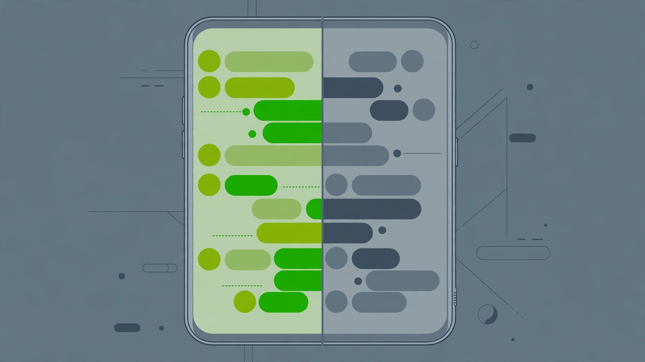 DeepSeek and ChatGPT compared on a split smartphone screen with two chat interfaces