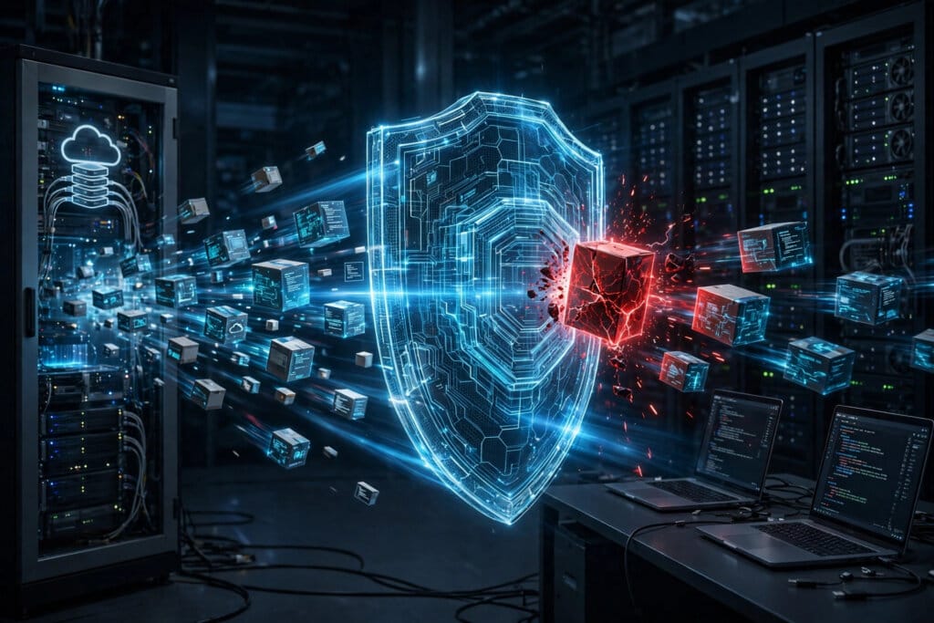 GitHub package firewall inspecting npm downloads and blocking a malicious package before it reaches developer endpoints