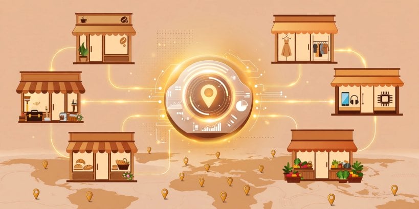 Google Business Home beta dashboard showing multi-location management and connected business tools overview