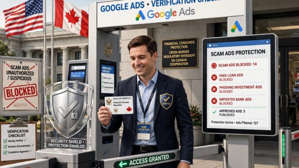 Bank advertiser passing Google Financial Services Verification with regulator credentials in the US and Canada