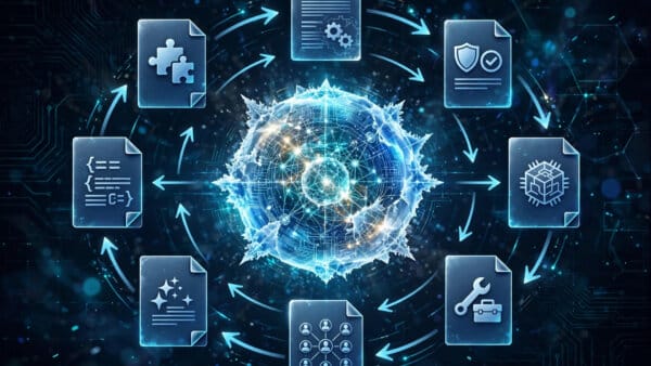 Harness2 recursive agent harnessing framework diagram with eight editable files around a frozen AI model