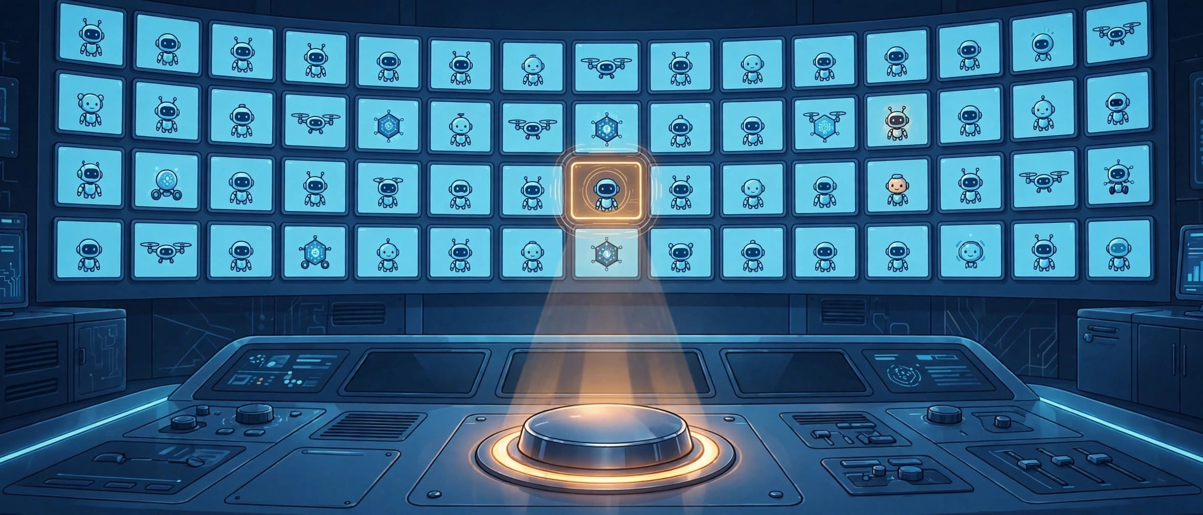 Enterprise control room monitoring AI agents