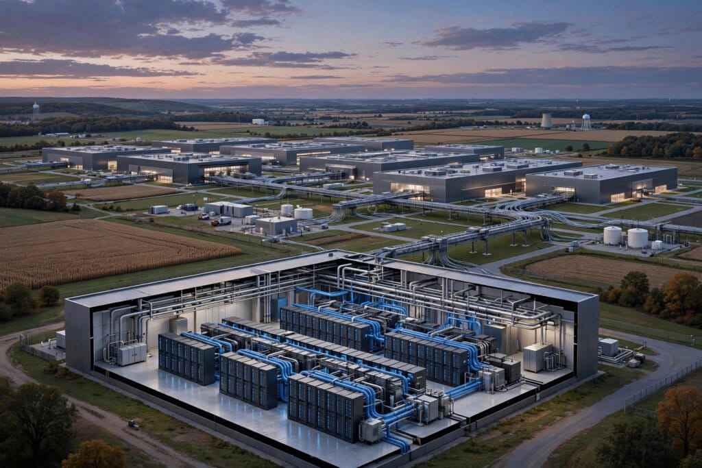 Meta Prometheus gigawatt-scale supercluster campus in New Albany Ohio that trained Muse models