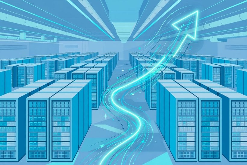 Rows of AI servers inside a Meta data centre, for the Q3 2026 capex and AI spending story