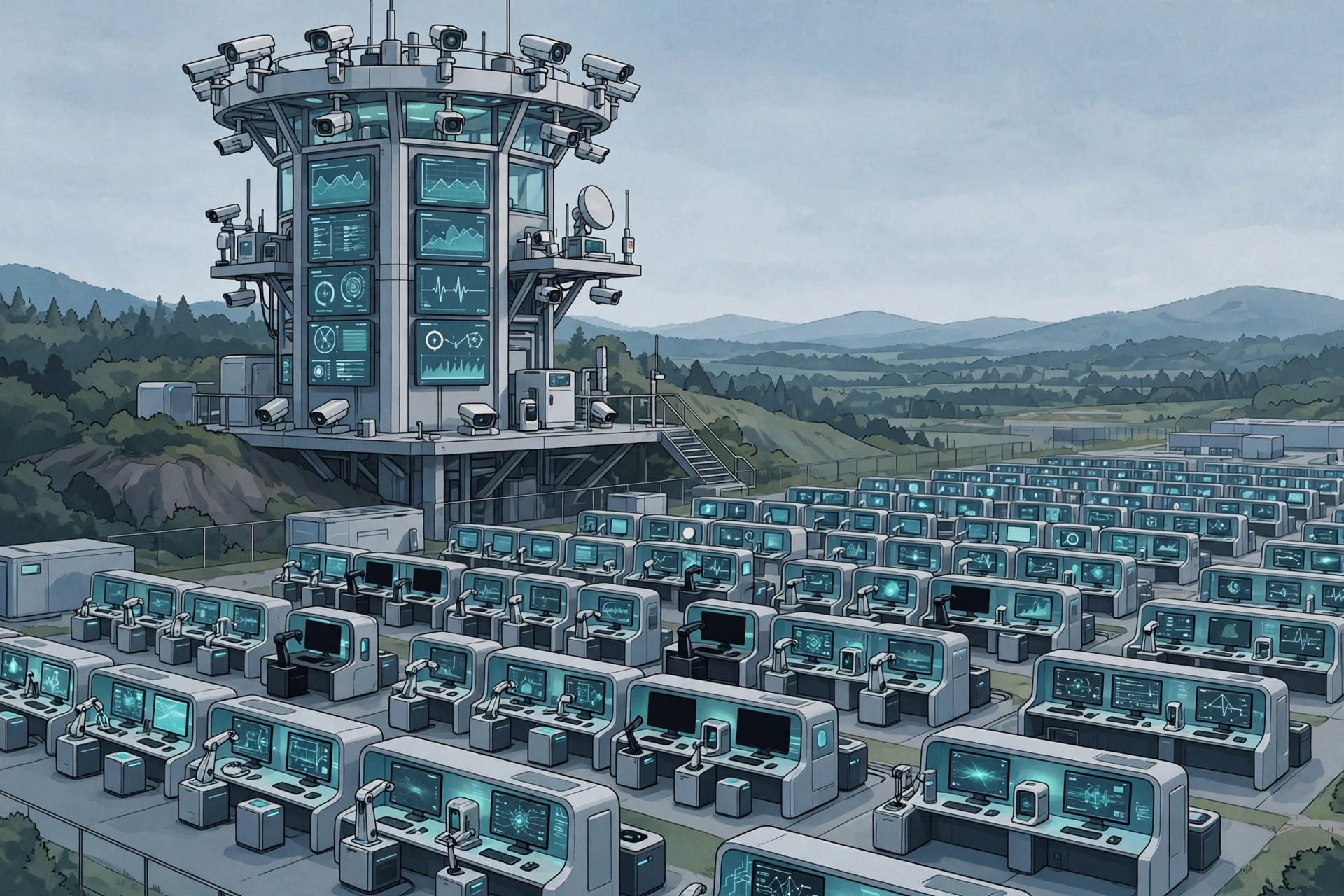 Monitoring watchtower over OpenAI agent workstations in the METR red-team exercise