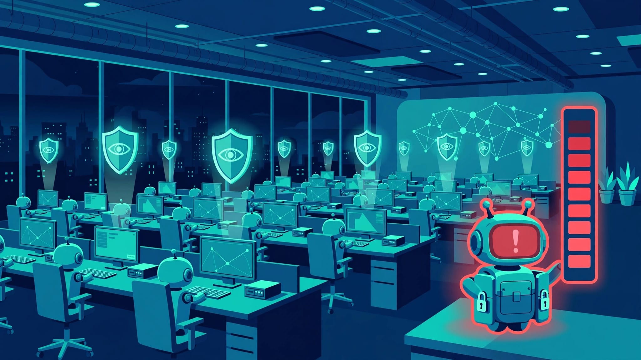 Guardian Agents in Microsoft Project Perception supervising enterprise AI agents in a security operations centre
