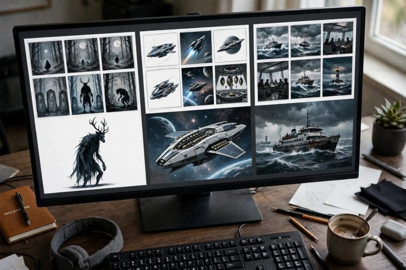 Nova storyboard and character designs for The Last Ferry Starsown and Nian AI series