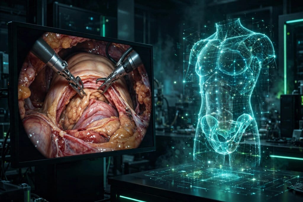 NVIDIA Cosmos3-H-Dreams surgical world model generating a real-time endoscopic view with two robotic instruments