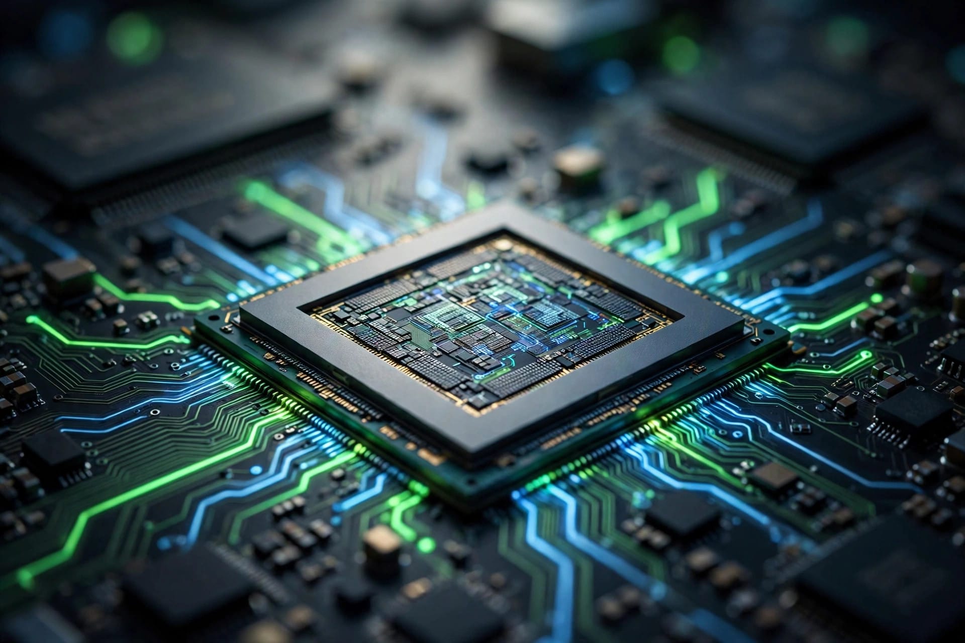 Graphics processing unit chip on a circuit board for Simplismart AI inference software