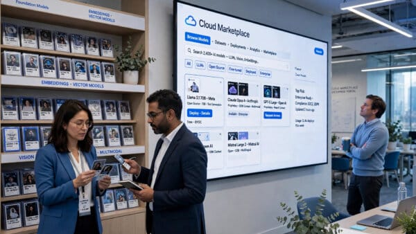 Cloud marketplace screen showing OpenAI frontier models listed for sale through Google Cloud