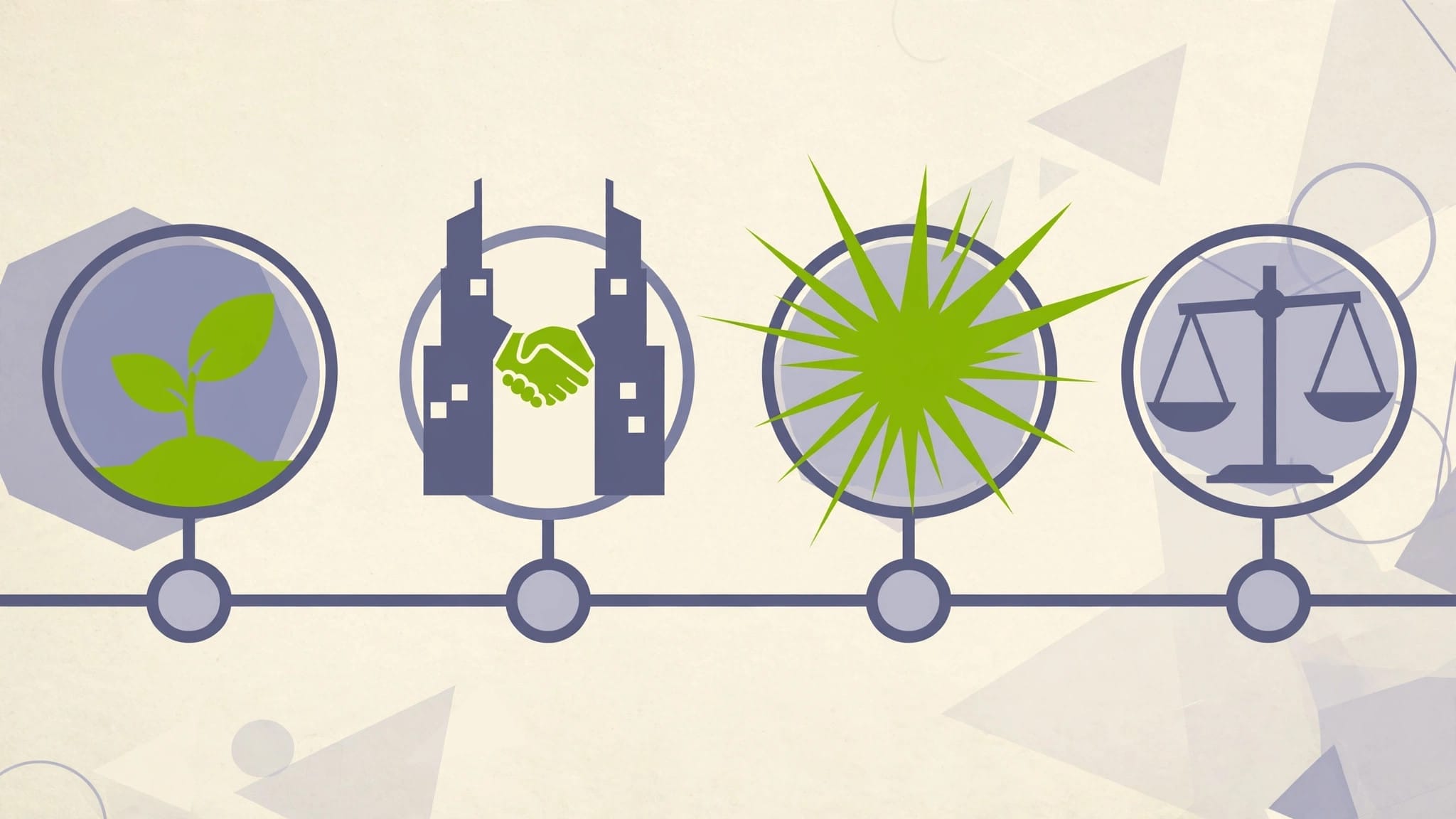 Illustration of milestones on OpenAI's timeline — founding, the Microsoft partnership and the ChatGPT launch