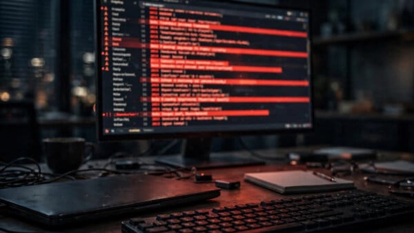 Developer terminal with API key lines highlighted in red during the OpenCode Console breach