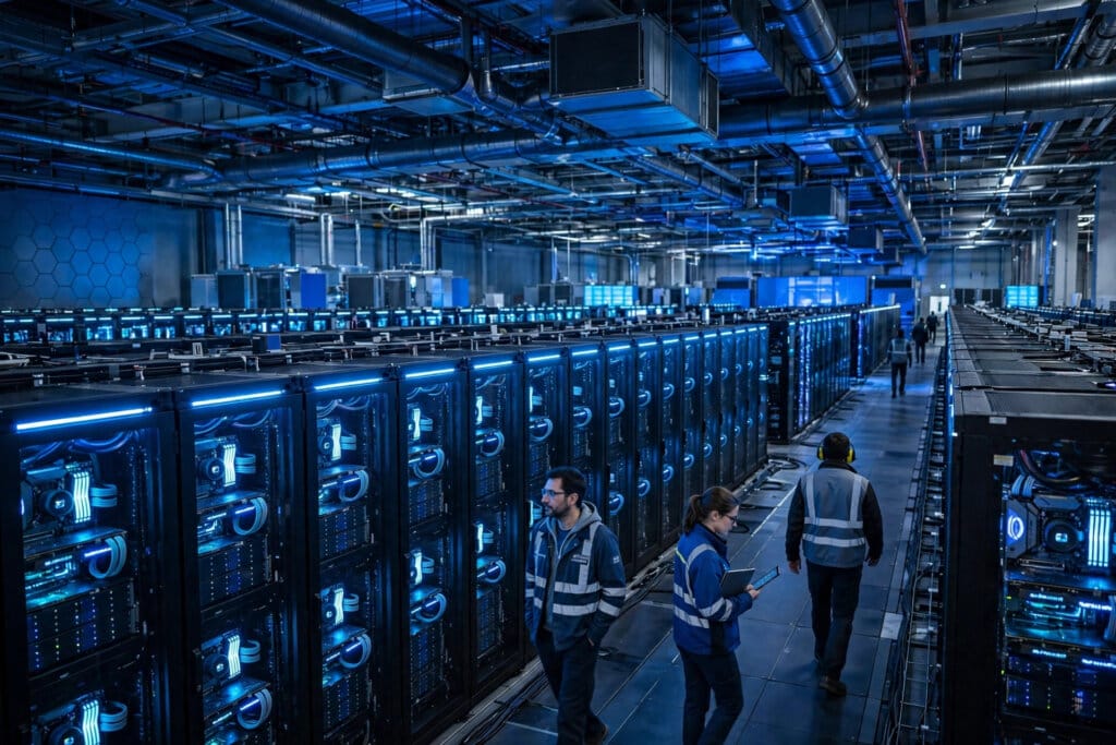 Supercomputer hall where OVHcloud is training its first AI model for an early 2027 launch