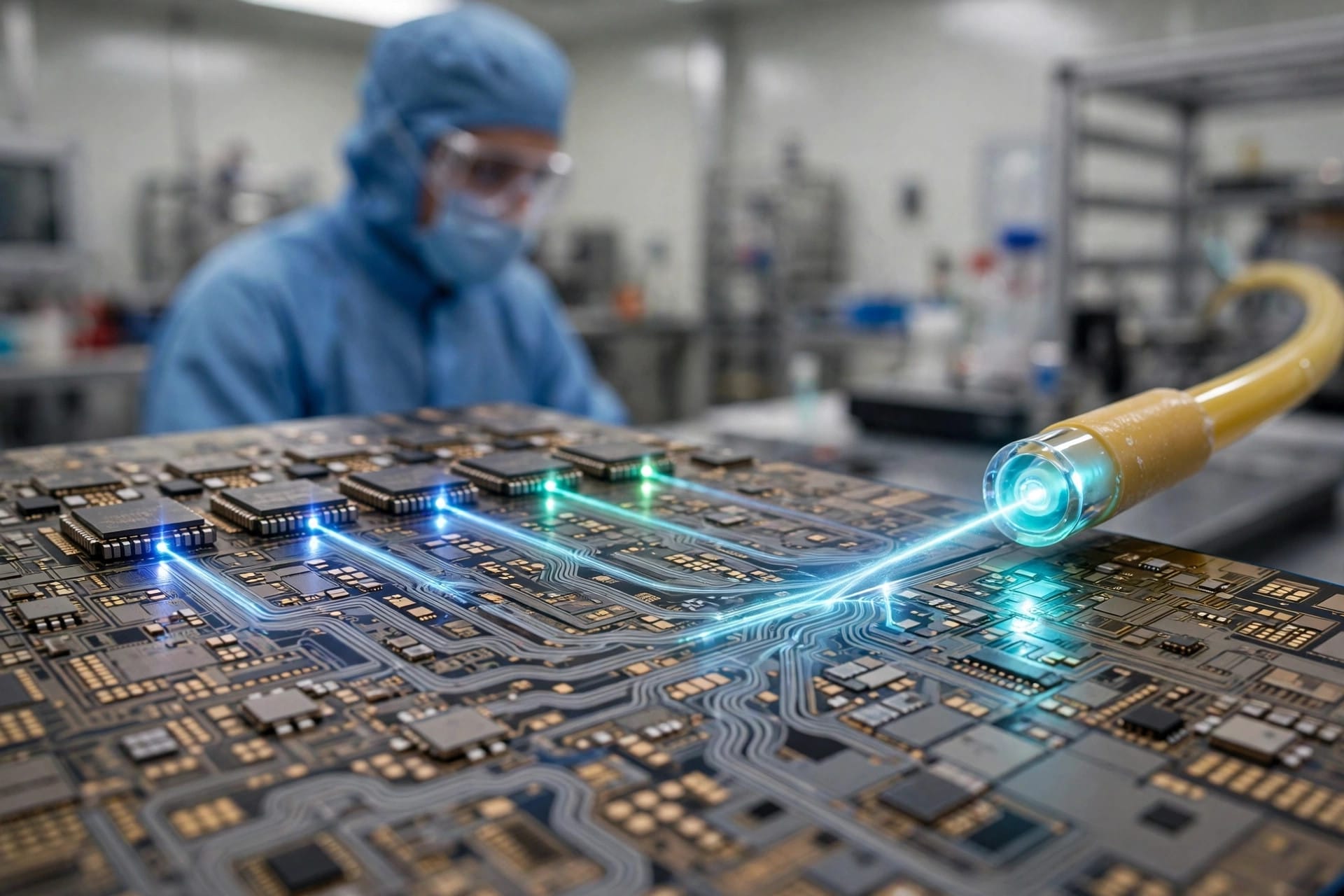 Photon Bridge semiconductor lasers on a silicon photonics wafer multiplexing light into one fibre