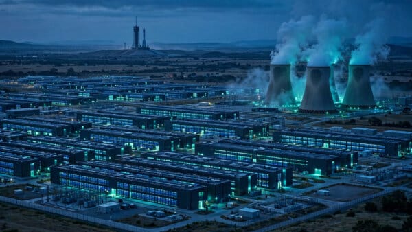 SpaceX Super Intelligence AI data centre at dusk, the segment behind Grok that earned $7.56 billion in Q3