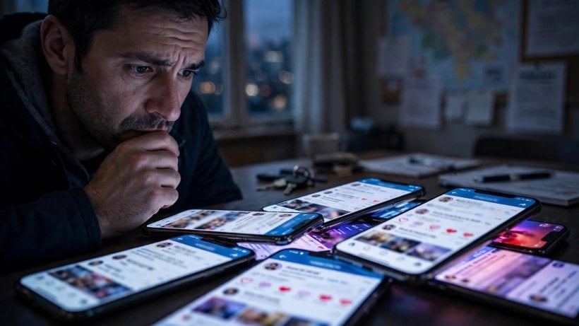 Voter viewing a flood of social media posts as Taiwan reports AI-driven disinformation before local elections