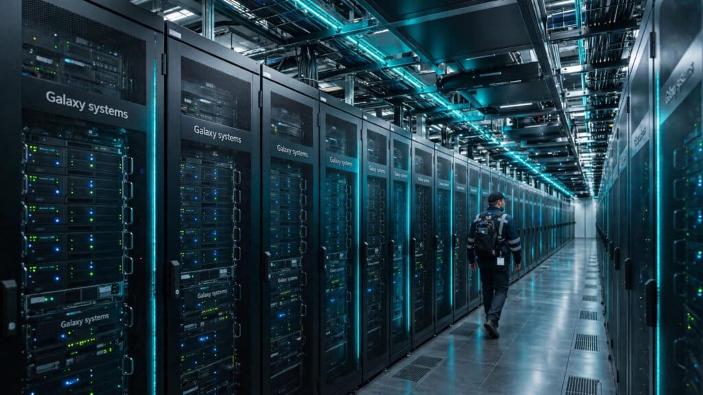 Rows of Tenstorrent Galaxy AI servers in a data centre after the chip startup's $1.5 billion Series E