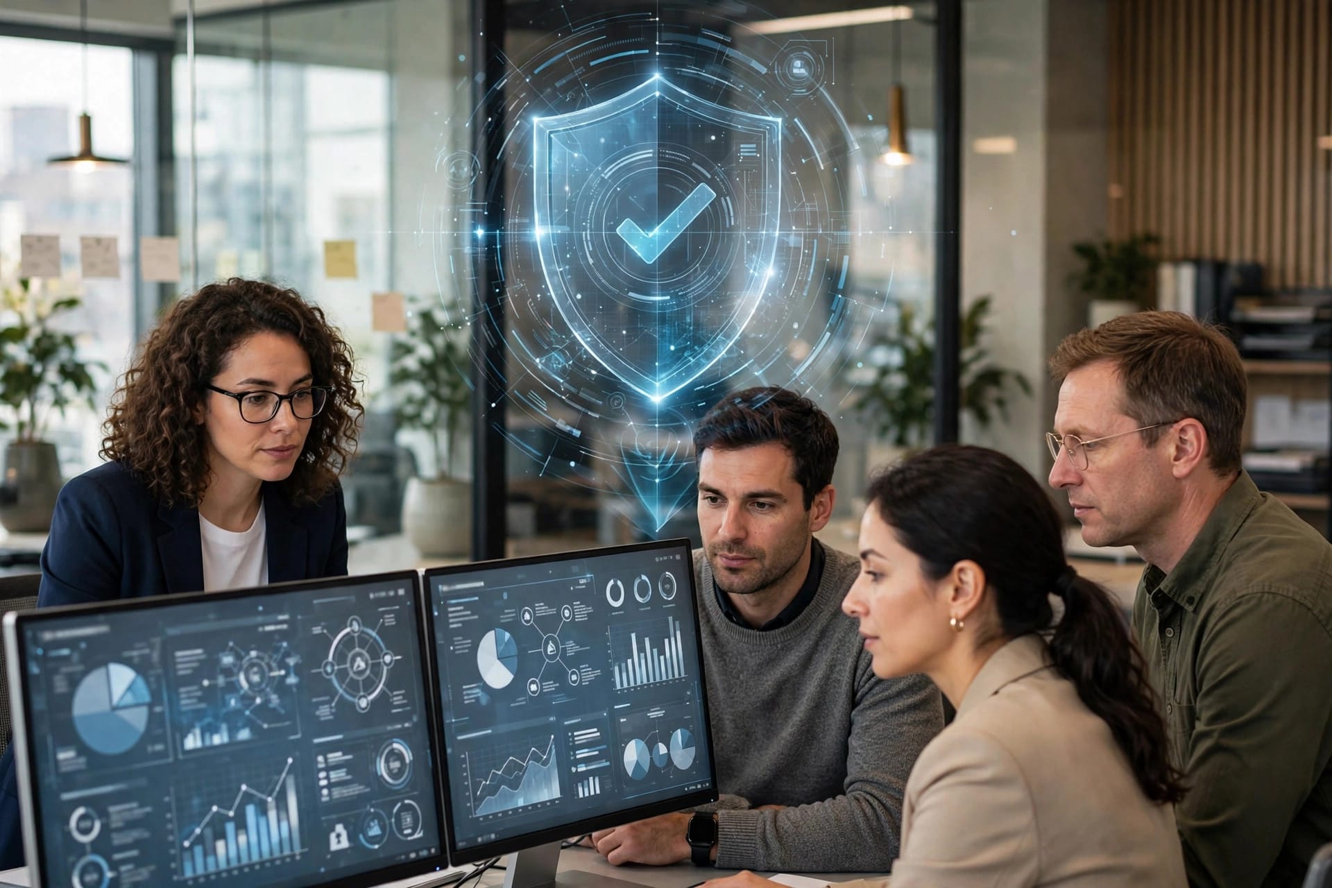 Finance team reviewing automated supplier invoice payments authenticated by the Visa Trusted Agent Protocol