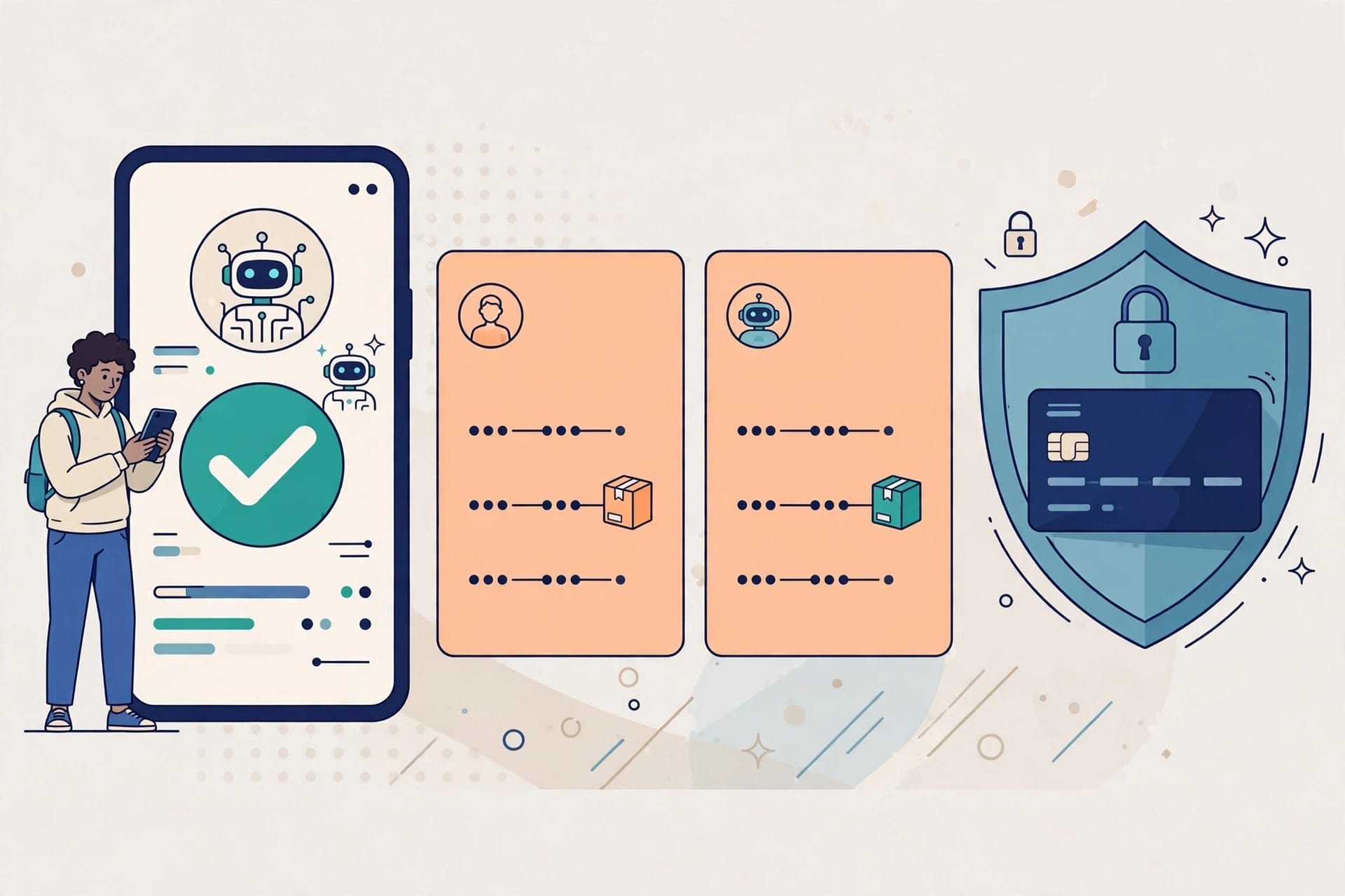 Shopper approving an AI agent purchase inside a Walmart Agent Profile with spending controls
