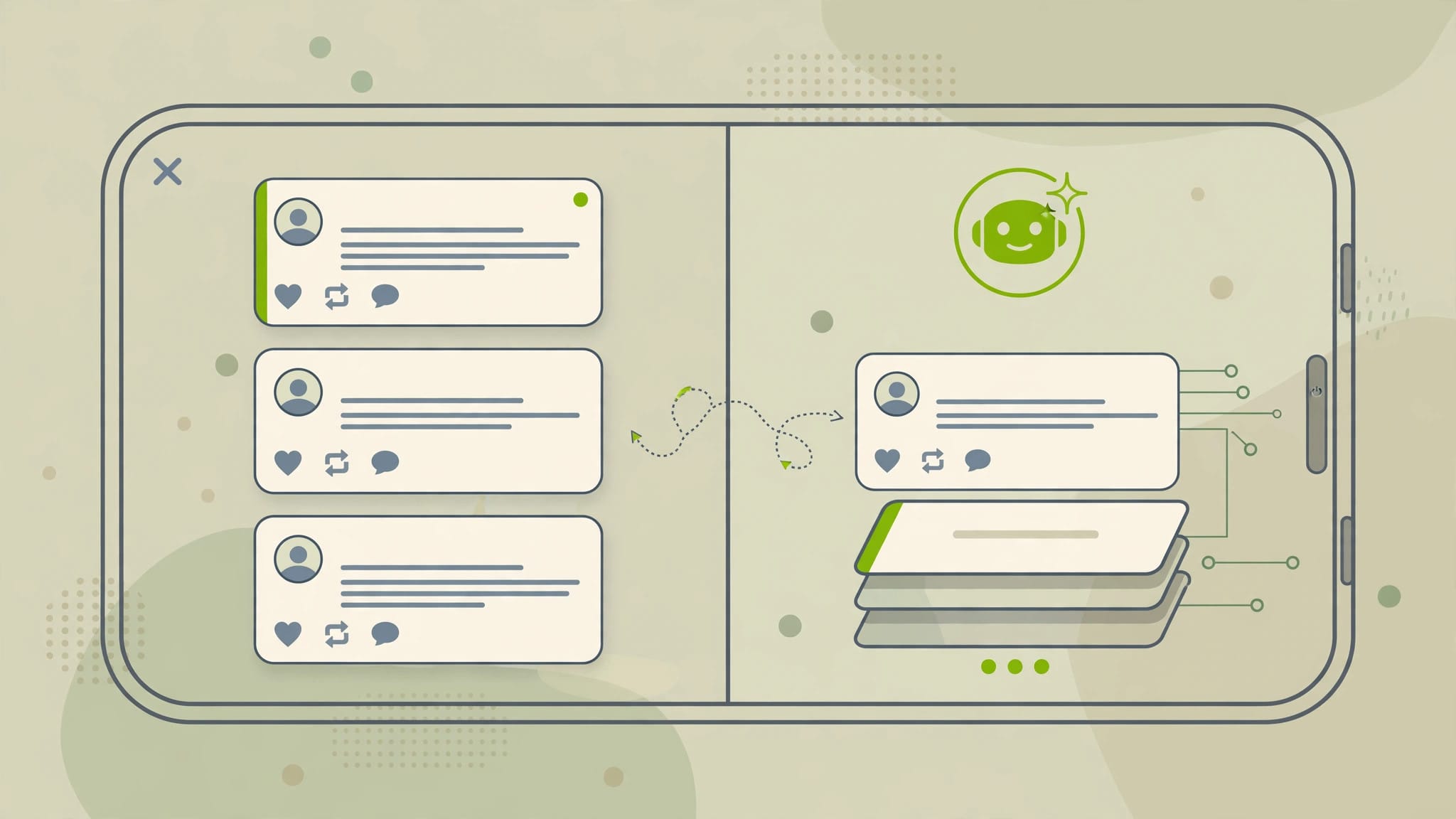 Illustration of Grok answering questions using live posts from X