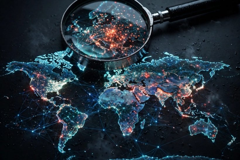 Map visualization of the 19 countries targeted in the AI-assisted hacking campaign